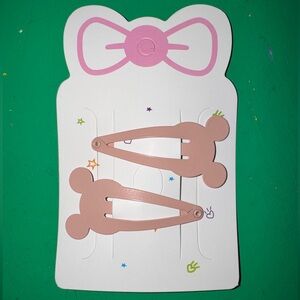 Disney Mickey Mouse Metal Hair Snap Clips - Matte Nude/ Beige/ Peach